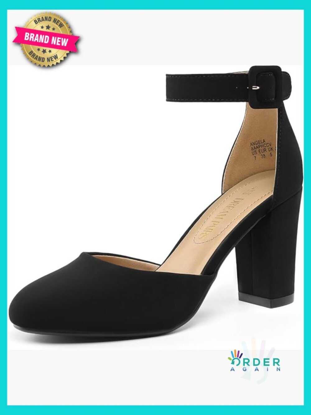 Chunky Heel Ankle Strap Pumps Block Heel Classic Wedding Evening Dress Shoes
